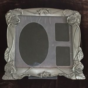 Pewter metal photo frame Rose design 1-3 photos
